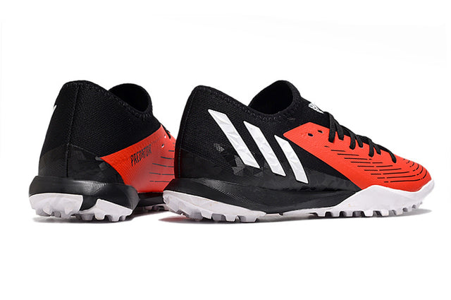 Chuteira Adidas Predator Edge.3 Low Society TF - Vermelho/Preto