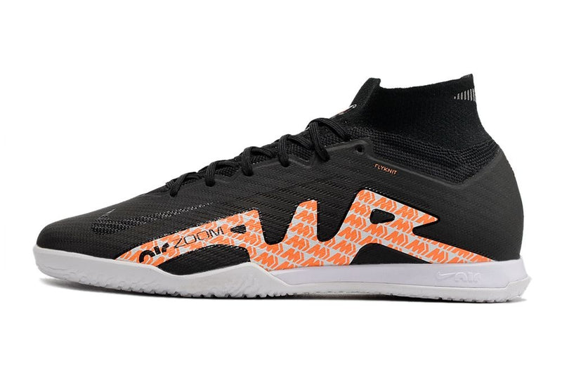 Chuteira Nike Mercurial Superfly 9 Elite Futsal IC - Preto/Laranja