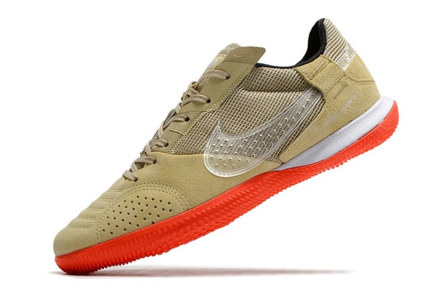 Chuteira Nike Street Gato Futsal IC - Bege/Laranja