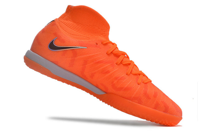 Chuteira Nike React Phantom Luna Elite DF Futsal - Laranja/Preto