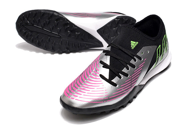 Chuteira Adidas Predator Edge.3 Low Society TF - Prata/Preto