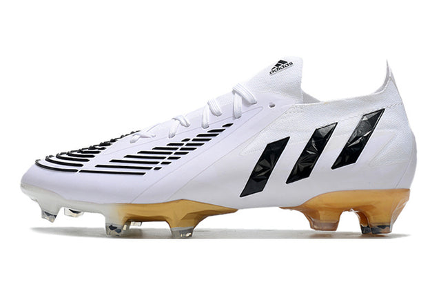 Chuteira Adidas Predator Edge.1 Low Campo FG - Branco/Dourado