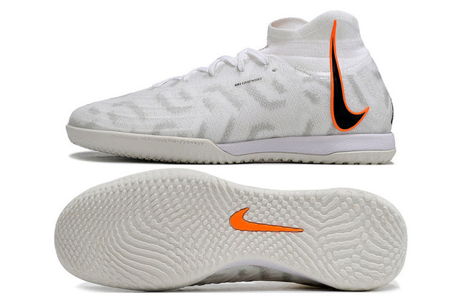 Chuteira Nike React Phantom Luna Elite DF Futsal - Branco/Laranja