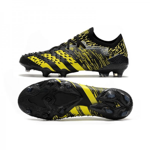 Chuteira Adidas Predator Freak.1 Low Campo FG - Preto/Amarelo
