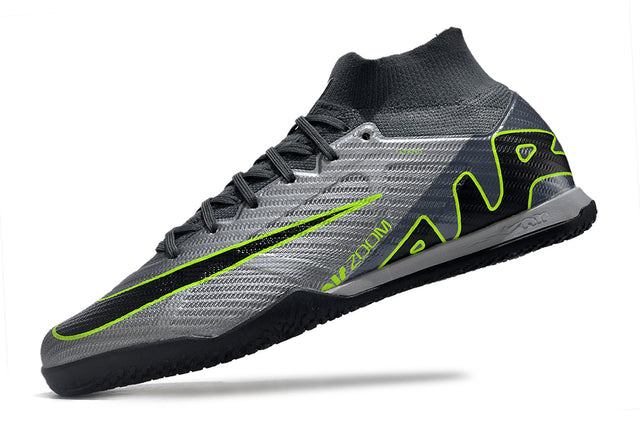 Chuteira Nike Mercurial Superfly 9 Elite Futsal IC - Cinza/Verde