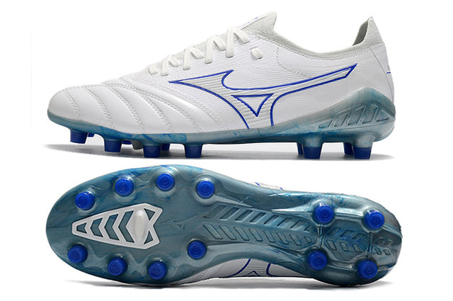Chuteira Mizuno Morelia Neo 3 Campo FG - Branco/Azul