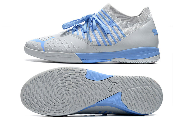 Chuteira Puma Future Z 1.3 Pro Cage - Cinza/Azul
