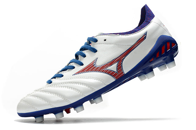 Chuteira Mizuno Morelia Neo 3 Campo FG - Branco/Vermelho/Azul