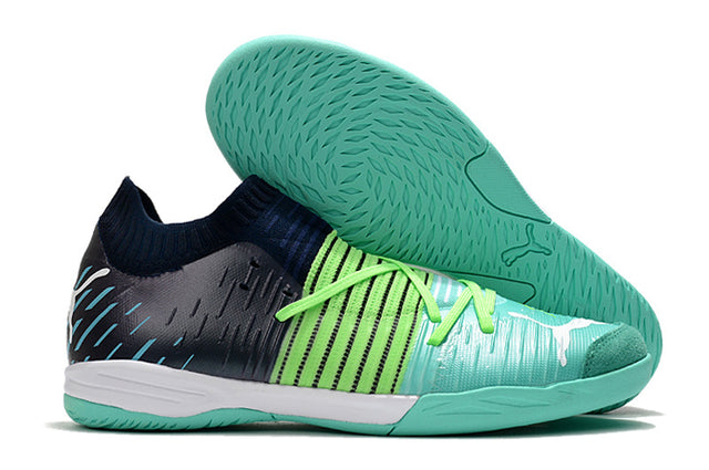 Chuteira Puma Future Z 1.1 Pro Cage - Azul/Verde/Preto