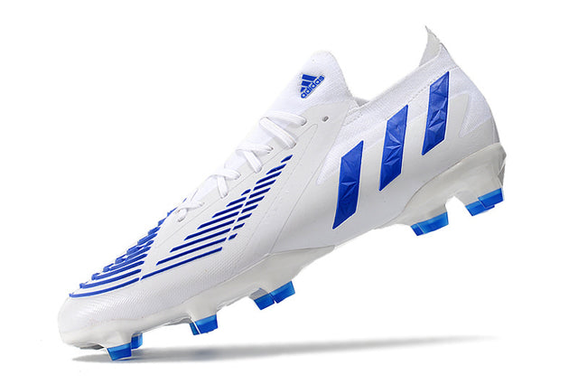 Chuteira Adidas Predator Edge.1 Low Campo FG - Branco/Azul