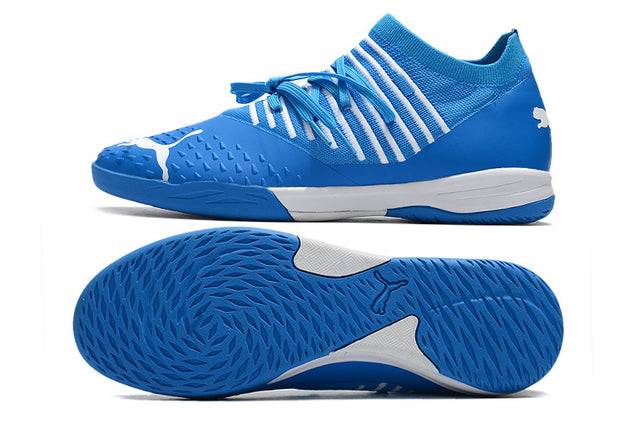 Chuteira Puma Future Z 1.3 Pro Cage - Branco/Azul