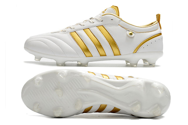 Chuteira Adidas Adipure Campo FG - Branco/Dourado