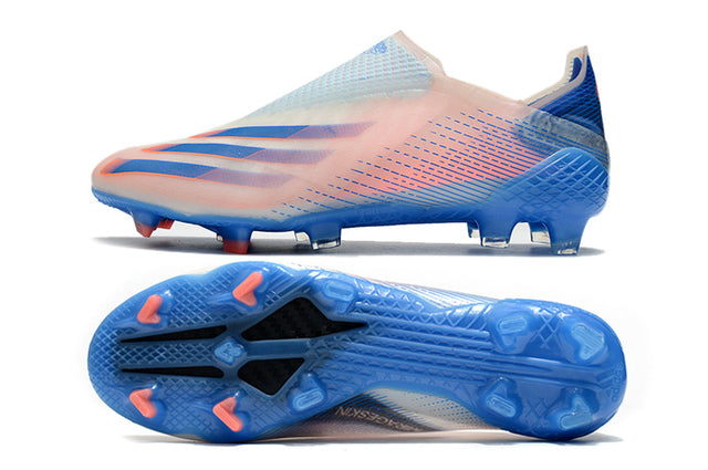 Chuteira Adidas Ghosted+ Campo FG - Azul/Vermelho