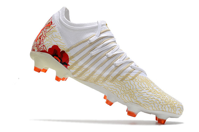 Chuteira Puma Future Z 1.3 Campo FG/AG - Branco/Vermelho