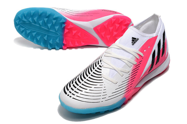 Chuteira Adidas Predator Edge.3 Society TF - Rosa/Branco