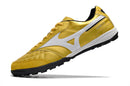 Chuteira Mizuno Morelia Neo Sala Society - Dourado/Branco