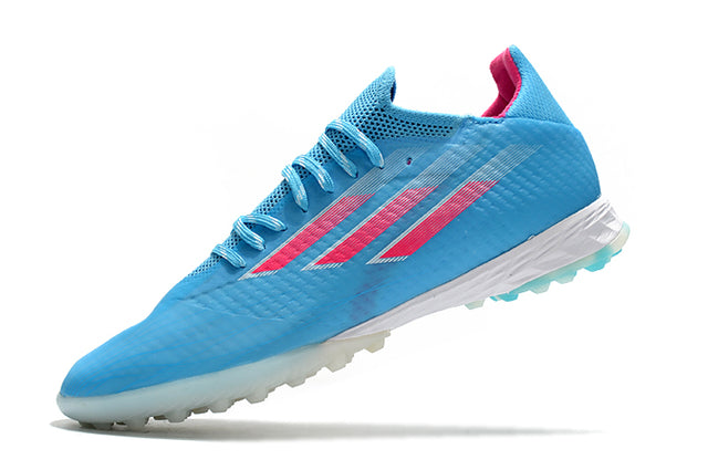 Chuteira Adidas X Speedflow.1 Society TF - Azul Claro/Branco