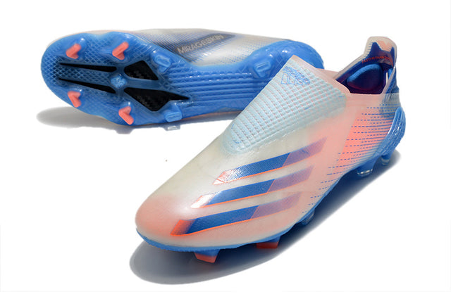 Chuteira Adidas Ghosted+ Campo FG - Azul/Vermelho