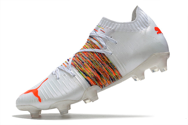 Chuteira Puma Future Z 1.1 Campo FG/AG - Branco/Laranja