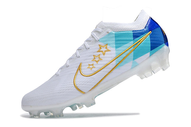 Chuteira Nike Air Zoom Mercurial Vapor 15 Elite FG - Branco/Azul