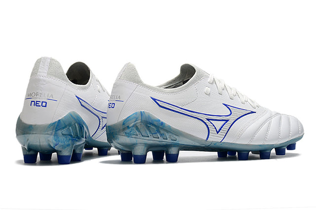 Chuteira Mizuno Morelia Neo 3 Campo FG - Branco/Azul