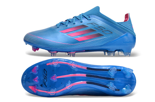 Chuteira Adidas F50 X Campo - Azul/Rosa