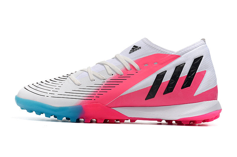 Chuteira Adidas Predator Edge.3 Society TF - Rosa/Branco
