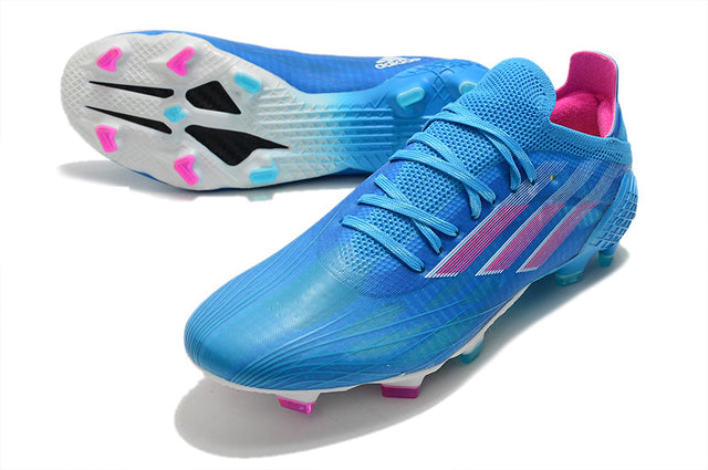 Chuteira Adidas Speedfow.1 FG - Azul/Branco