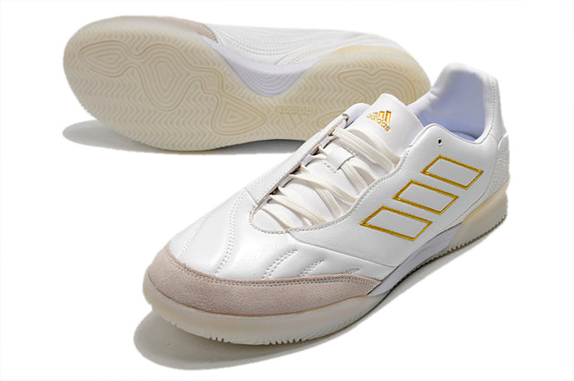 Chuteira Adidas Copa Kapitan 21 Futsal - Branco/Amarelo
