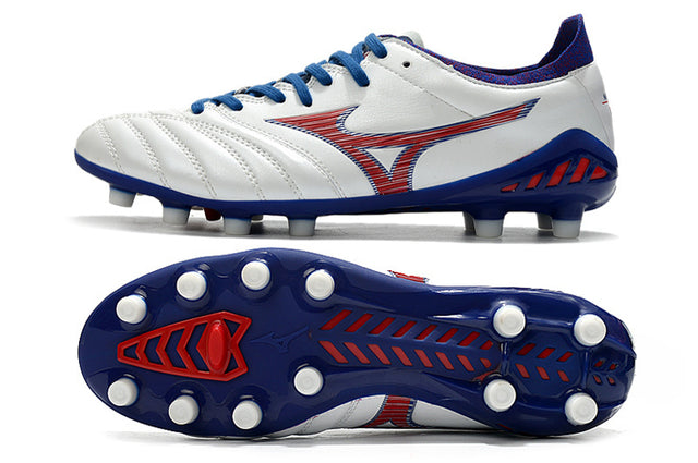 Chuteira Mizuno Morelia Neo 3 Campo FG - Branco/Vermelho/Azul