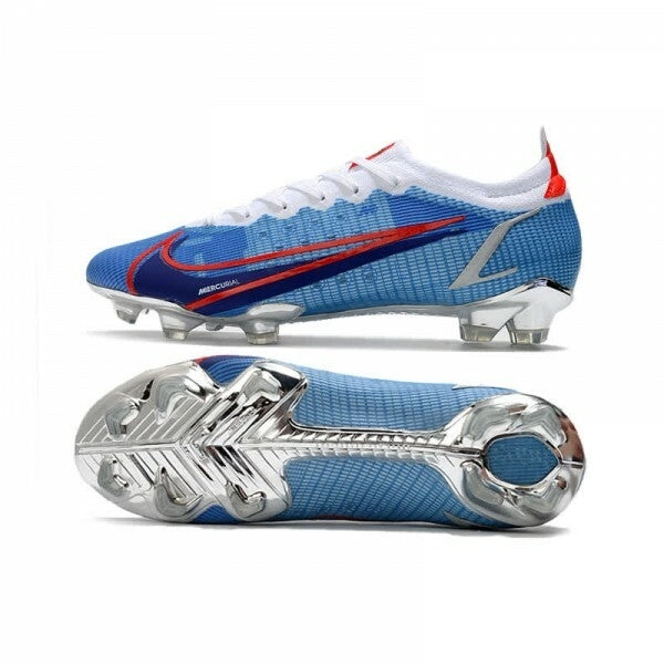 Chuteira Nike Mercurial Vapor 14 Elite Campo FG - Azul/Branco/Vermelho