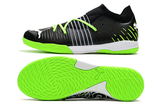 Chuteira Puma Future Z 1.1 Pro Cage Futsal - Preto/Verde/Branco
