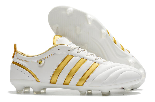 Chuteira Adidas Adipure Campo FG - Branco/Dourado