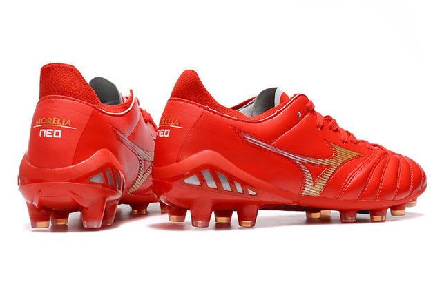Chuteira Mizuno Morelia Neo 3 Campo FG - Vermelho/Amarelo