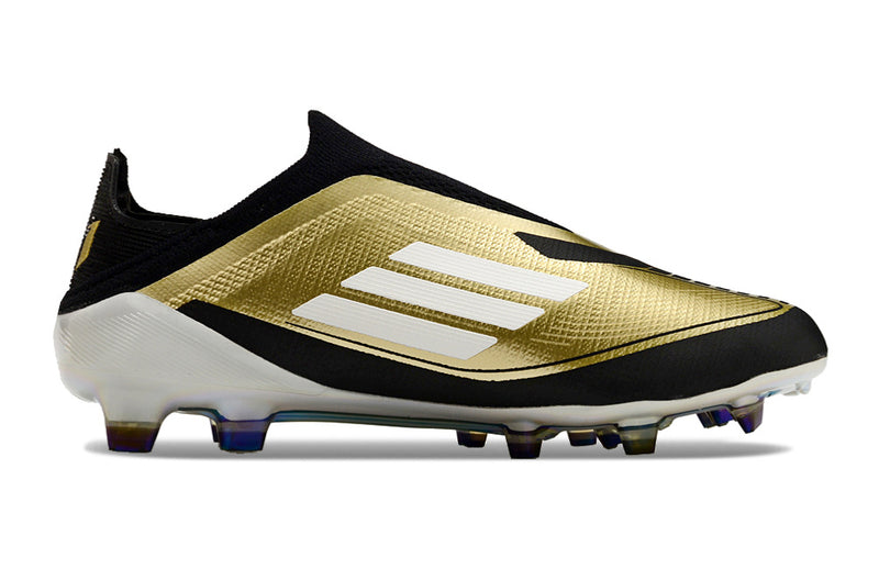 Chuteira Adidas F50 X Campo Sem Cadarço - Dourada/Preta
