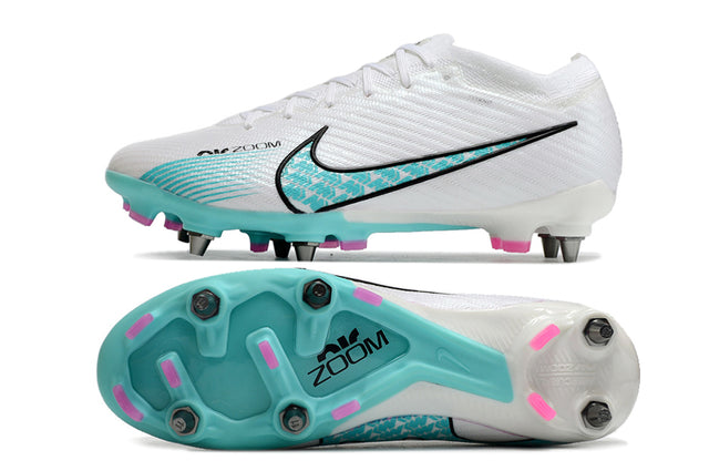 Chuteira Nike Air Zoom Mercurial Vapor 15 Elite SG - Branco/Azul