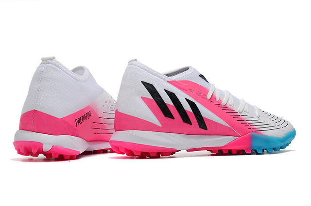 Chuteira Adidas Predator Edge.3 Society TF - Rosa/Branco