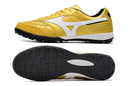 Chuteira Mizuno Morelia Neo Sala Society - Dourado/Branco