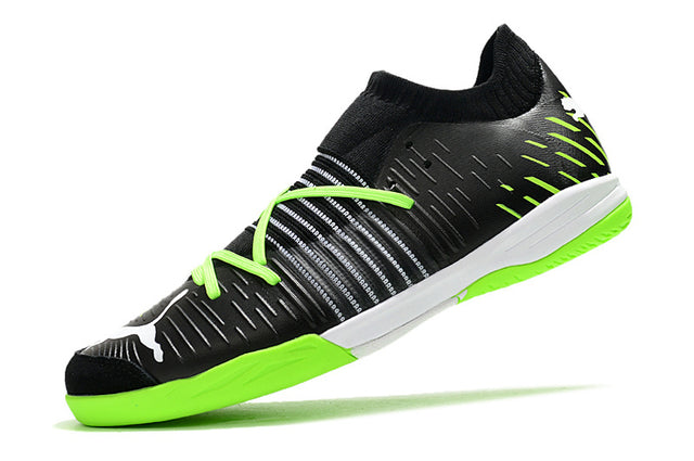 Chuteira Puma Future Z 1.1 Pro Cage Futsal - Preto/Verde/Branco