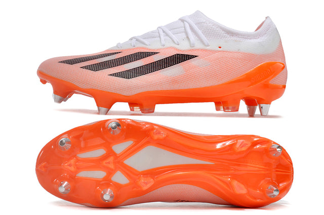 Chuteira Adidas X CrazyFast.1 SG - Branco/Laranja