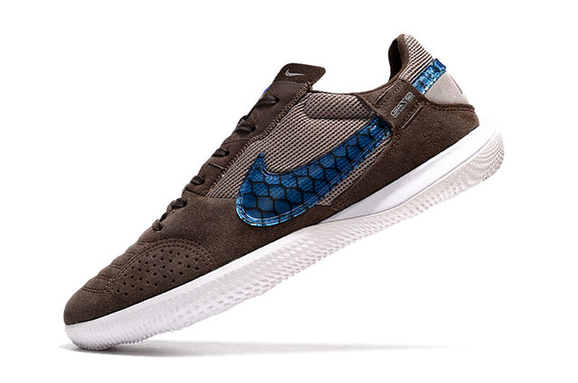 Chuteira Nike Street Gato Futsal IC - Marrom/Azul
