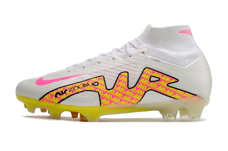 Chuteira Nike Air Zoom Mercurial Superfly 9 Elite - Branco/Amarelo