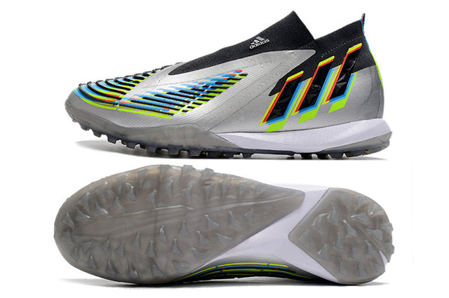 Chuteira Adidas Predator Edge+ Society TF - Prata/Preto